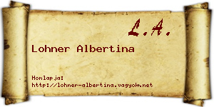 Lohner Albertina névjegykártya